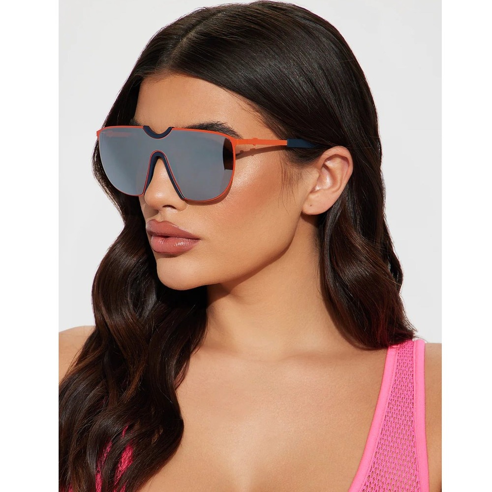 Sports Men Sunglasses Red Mirrored Lens‎ Sporty Fashion Reflective Fancy Shades